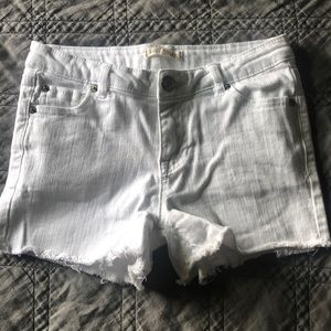 White cutoff shorts